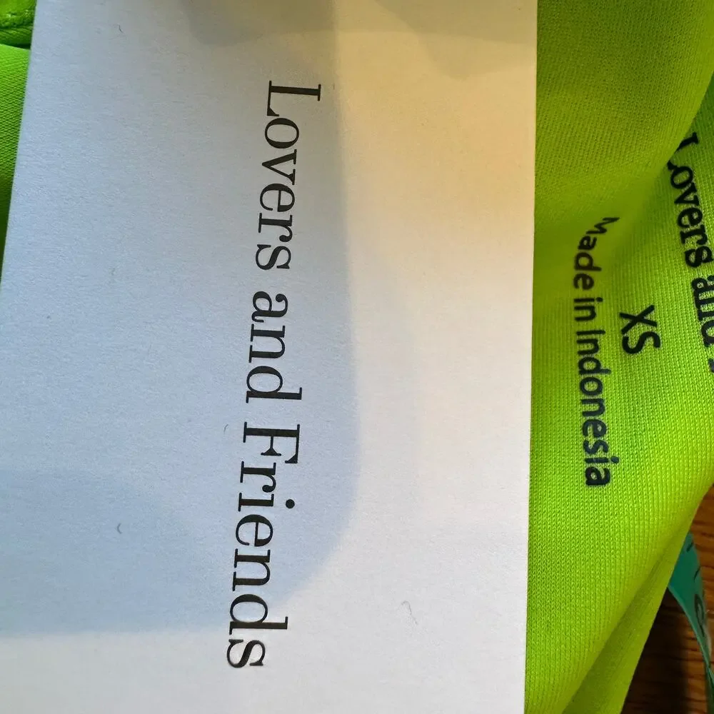 Lovers + Friends Lime Green Bikini Bottom  XS Got Options Cheeky Rings $88 NEW - Picture 6 of 6
